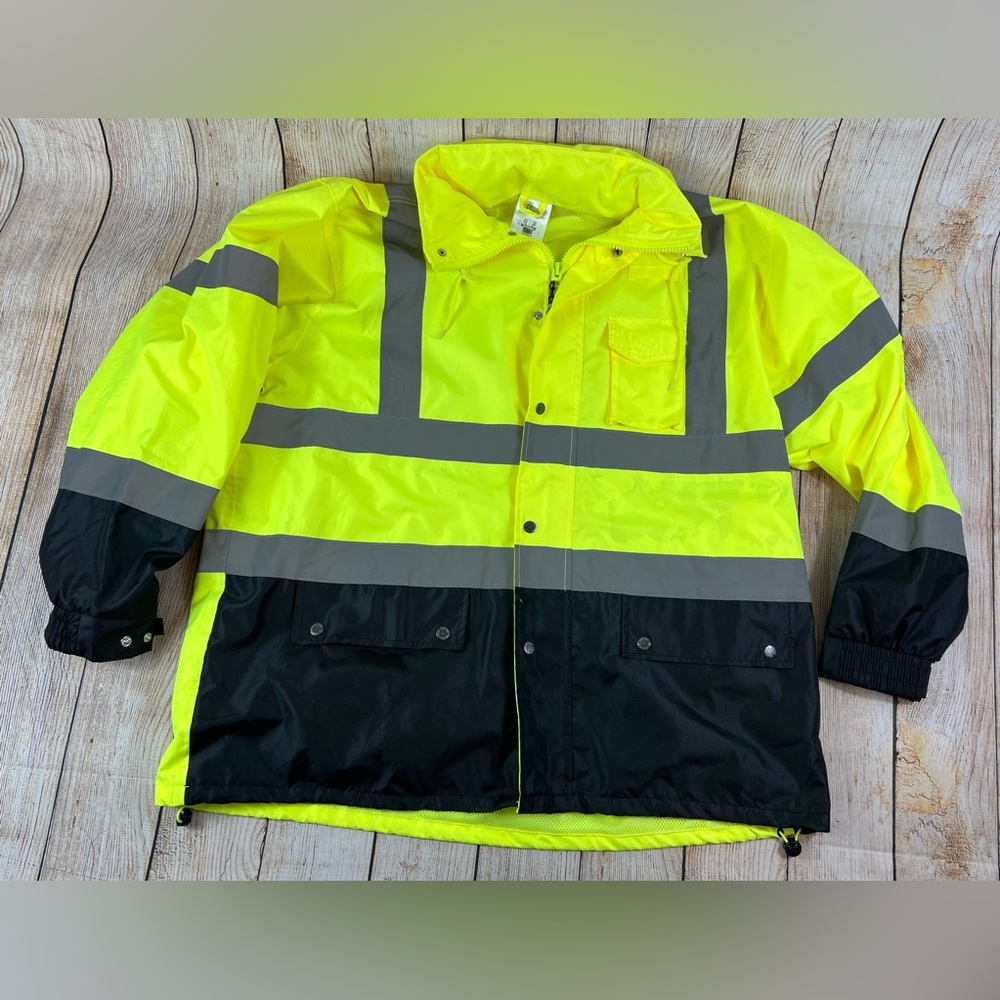 ML Kishigo Yellow Reflective Safety Coat High Visibility Jacket 2XL-3XL RWJ102